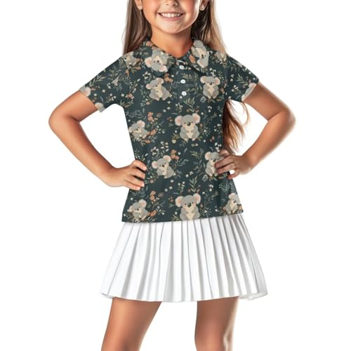 DISNIMO Kids Tennis Shirts Little Girls' Short Sleeve Collared Shirt Golf Polo - Main Image