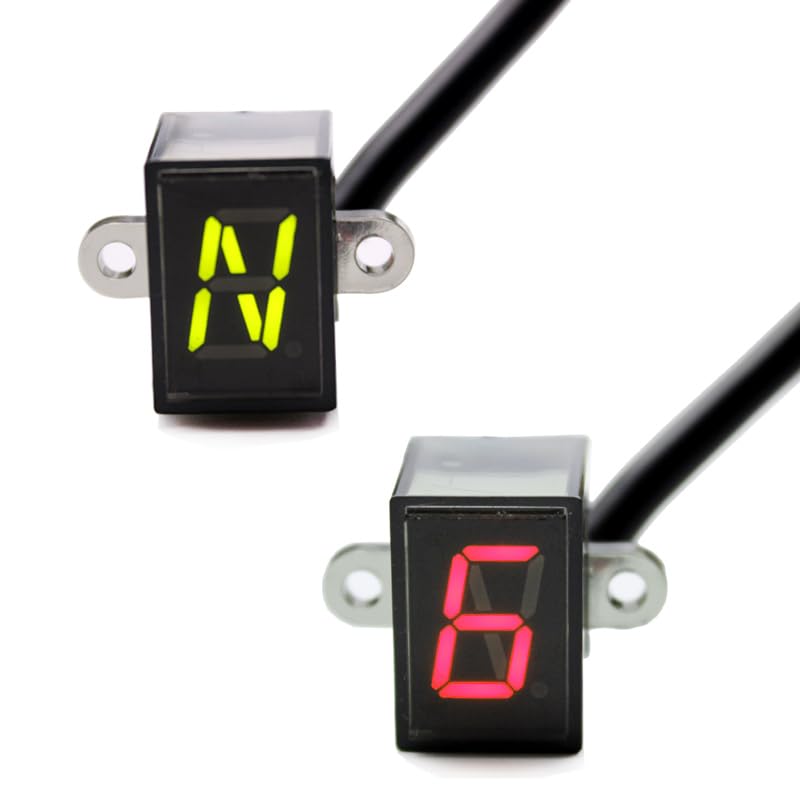 HRTLSS Indicador Marcha Digital Indicador De Marcha En Punto Muerto para Motocicleta Pantalla Digital Universal Negra De 6 Velocidades De Nuoxintr Luz para Moto Todoterreno