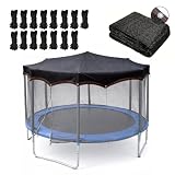 Trampoline Shade Cover 90% Shading Ratio Black Sunshade Tent Top Cover 10ft 12ft 14ft for Round Trampoline...