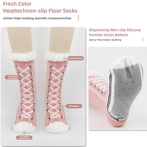 Documentw Ultra Thick Cashmere Slipper Home Socks, Indoor Winter Footwear, Christmas Sock Slipper Socks3