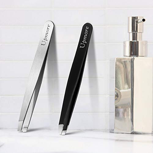 image for Slant Tweezers Set 4-Piece - Upmore Professional Stainless Steel Slant