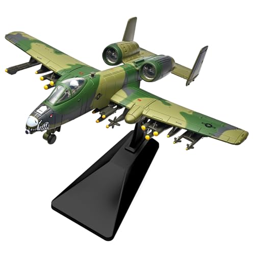 RZAPE 1:72 A-10 Warthog Attack Aircraft Alloy Model with Light & Sound Gift Box Packing Collectible Military Plane (Green)