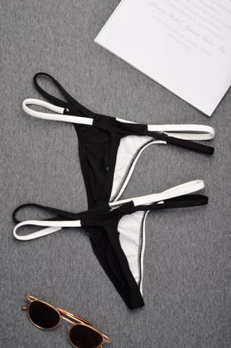 Men's Y Back String Thong Soft Cotton G-string Color-blocked Sexy3
