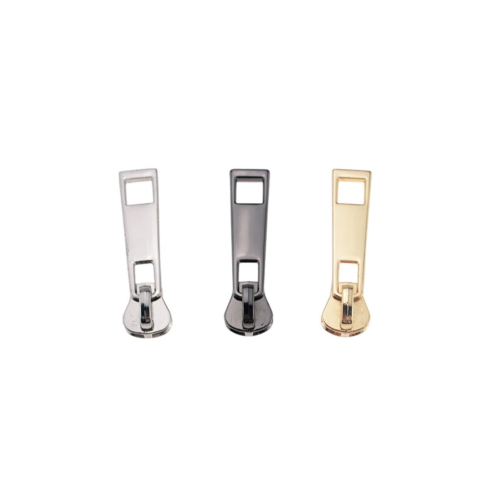 Tirones para deslizamientos de cremallera de metal 10 Uds. N. ° 5# cabezal de resina/nylon/Metal protección del medio ambiente pulido cabezal de corredor con cremallera(Silver,10 PCS FOR RESIN-5#)