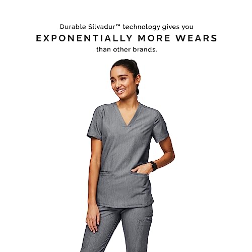FIGS Casma Three-Pocket Scrub Top for Women – Graphite, 2XL
