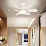 ZGDYUI Ceiling Fan with Remote, 30W E26/E27 Screw in Small Ceiling Fan with Light, Screw in Socket Fan Light for Small Spaces Ventless, Need Ventilation & Airflow to Dry, Infinitely Adjustable