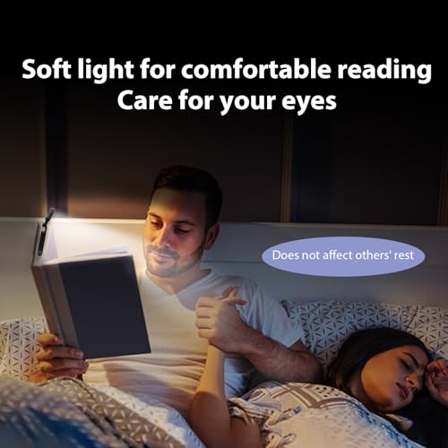 Image of Thclmdse Rechargeable Book Light, Bookmark Light,Reading Light for Book in Bed, USB Rechargeable LED Night Light with 5 Color temperatures and 6 Brightness Levels (Black)