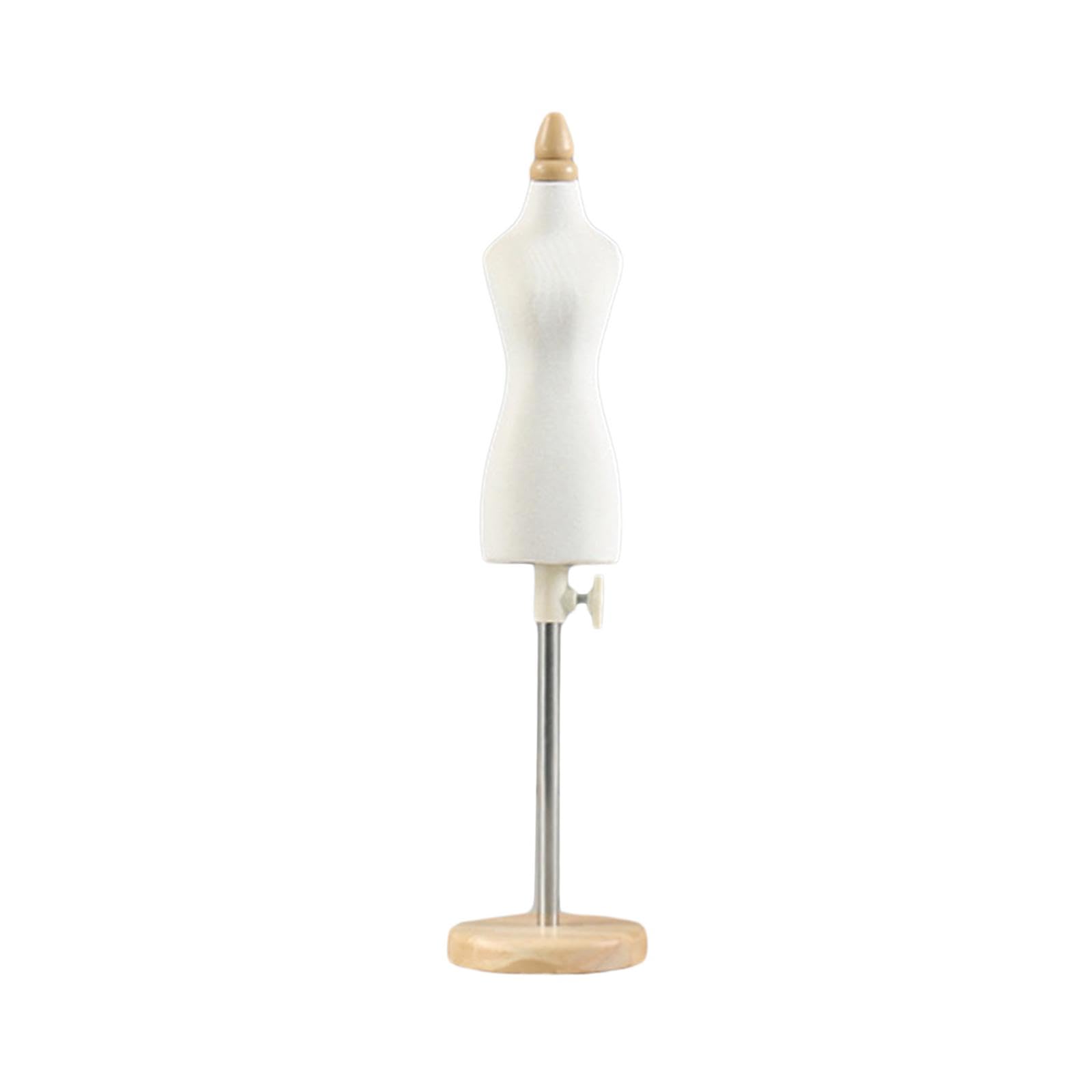 Puppenkleiderständer Schneiderpuppe Mini Schneiderbüste Dressform Torso für Puppenkleider Aus Robustem Holz PP PE Material für Näharbeiten Kinder, 26 cm runder Sockel