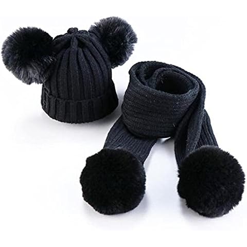 SDFW Scarf Autumn Winter Threaded Knitten Hat and Scarf Set Girls Boys Hat Children Scarf +Cap Newborn Clothes 0-3 Years Cover