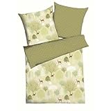 Kaeppel Fein Biber Bettwäsche 2 TLG. 135x200cm Autumn Spring Rehe Hellgrün