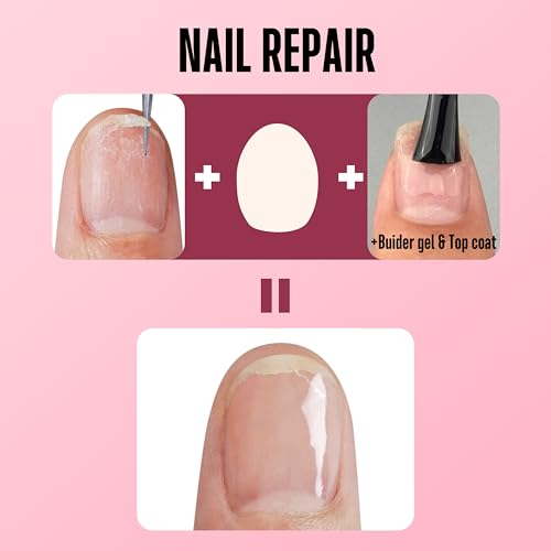 NOVO OVO Pre-cut Nail Shaped Repair Sheets Various Sizes with Slim File, Fixation & isolation layer, Bandage for Broken Nail-Surface, Recovery Protective layer for Acrylic, Easy to use 42 units - Image 6