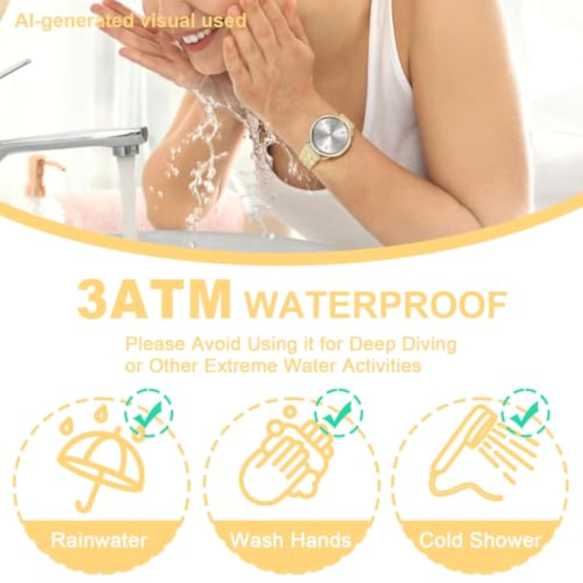 36MM Women's Stylish Silicone Band Watch, Reliable Quartz
