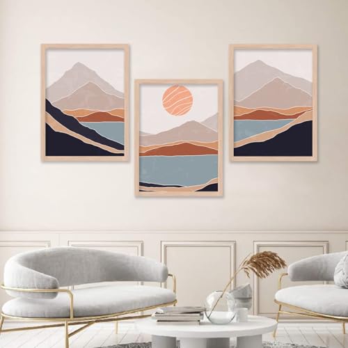 Image of kotart Modern Wall Art Framed Painting for Wall Decoration - Wall Paintings for Living Room, Bedroom - Big Size Wall Painting for Wall Decor (Multi, Framed) Set of 3 (Art 2, 19x25 inch)