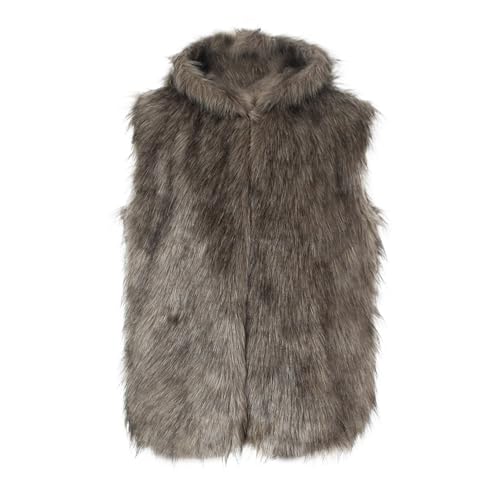 Men's Faux Fur Vest with Hood Warm Winter Luxury Furry Sleeveless Jacket Open Front Cardigan Hoodie Coats Outwear2