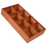 Ciieeo Bandeja Organizadora de Madera Maciza con 8 Compartimentos Vintage Caja para Frutos Secos y Aperitivos Soporte Multiusos para Mesa y Almacenamiento Compacto