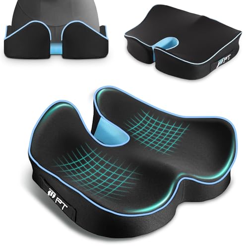 POOTACK Ergonomisches Sitzkissen aus Memory-Schaum – Für Bürostuhl, Autositz & Homeoffice, Weiche Sitzunterstützung mit Atmungsaktivem Bezug
