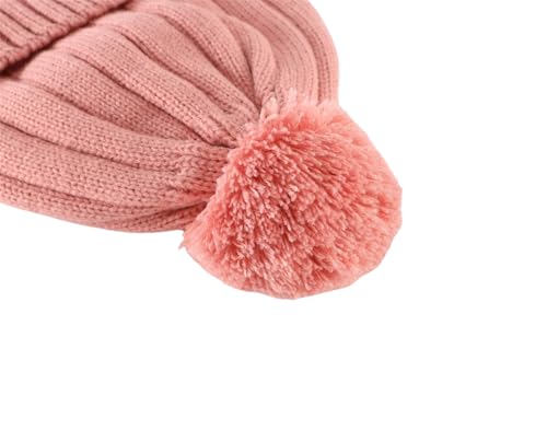 Connectyle Toddler Boys Beanie Hat with Ear Flaps Fleece Lined Winter Hat Kids Pompom Beanies Knit Watch Cap4