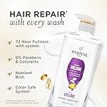 Pantene Shampoo, Sheer Volume - Lightweight Nourishment for Fine, Color-Treated Hair, 72-Hour Fullness and Body, 27.7 Oz Each, 2-Pack + Miracle Rescue Shot (0.5 Oz) - Image 2