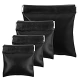 XLIUAX 4 Pack Squeeze Coin Purse, 3 Sizes No Zipper Change Holder PU Leather Self Closing Pouch Change Purse Bag for Coin Lipstick Jewelry Earphones