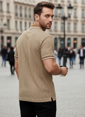 Image of Mack Jonney Men's Premium Jacquard Polo T-Shirt | Short Sleeve Soft Knit Fabric | Stylish Casual & Smart Wear Polo-M6907