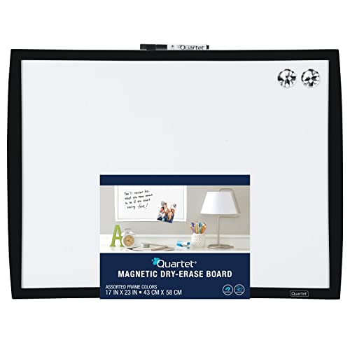 Quartet Magnetic Whiteboard, 17" X 23" Small White Board For Wall, Dry Erase Board For Kids, Perfect For Home Office & Home School Supplies, 1 Mini Dry Erase Marker, 2 Magnets, Black Frame (34608-Bk) #TOP3