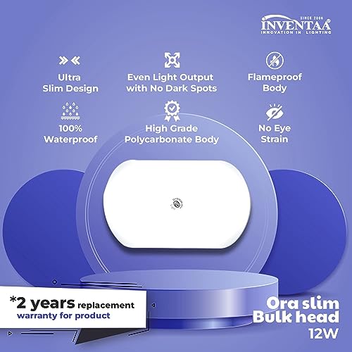 Image of INVENTAA ORA 12W Outdoor Lights Waterproof for Wall Light Home | Balcony Lights for Wall Out Door Lighting | Bulkhead Light Outdoor Wall Waterproof Light for Outdoor Wall Lamp Led (Warm White)