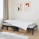 Homgoday Estructura de Cama de Metal Negro 107x203 cm, Base Somier para Adultos, niños y Adolescentes, Fácil Montaje