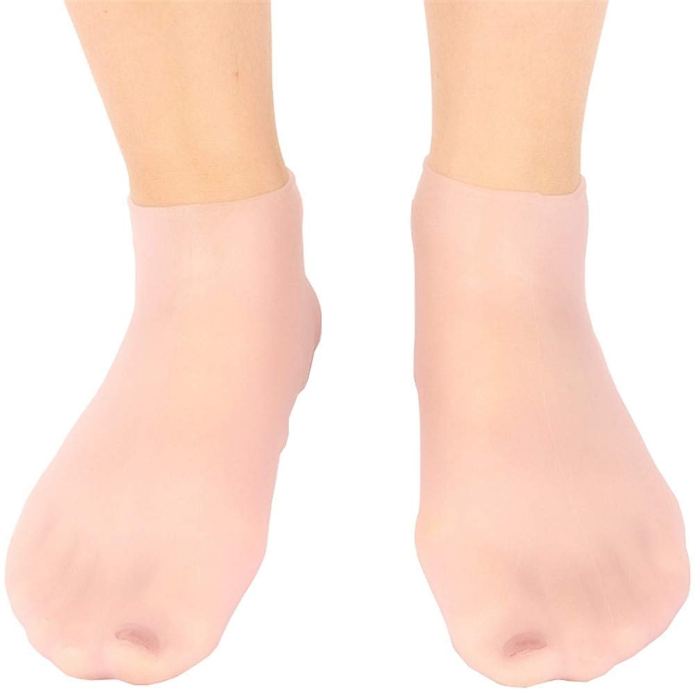 MUMOO BEARMUMOO BEAR Silicone Full Foot Socks Gel Moisturizing Socks Gel Spa Socks for Foot Care Treatment Protective Heel Anti-crack Repairing and Softening Dry Cracked Feet Skins (XL)