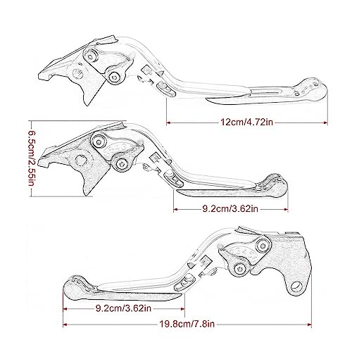 Levier d'embrayage pliable extensible F800R : commande réglable à 6 positions - 8