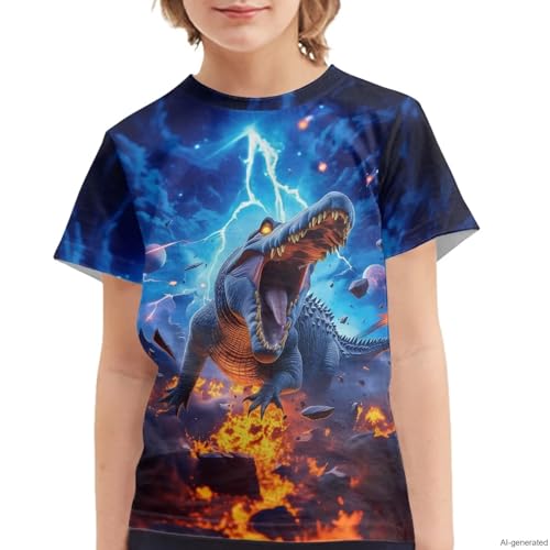 Image of WELLFLYHOM Kids Tshirts Girls Boys Short Sleeve Crewneck Tees Shirts Casual Sport Pullover Tops Size 3-16 Years