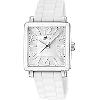 LOTUS Reloj Mujer Analógico de Caucho Blanco - Movimiento de