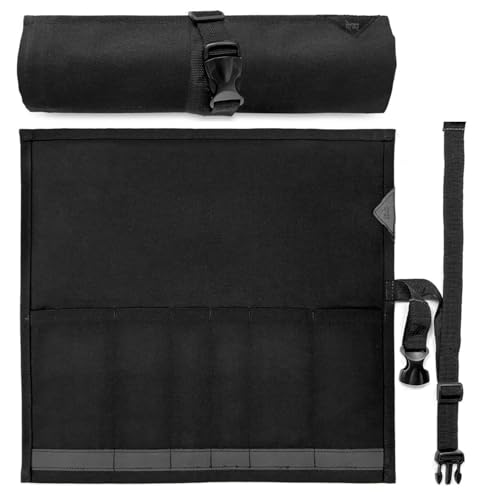 Saco de rolo de facas de chef com alça, estojo de faca de chef profissional, bolsa organizadora portátil de lona, estojo de suporte de facas e utensílios de cozinha, porta-talheres para homens