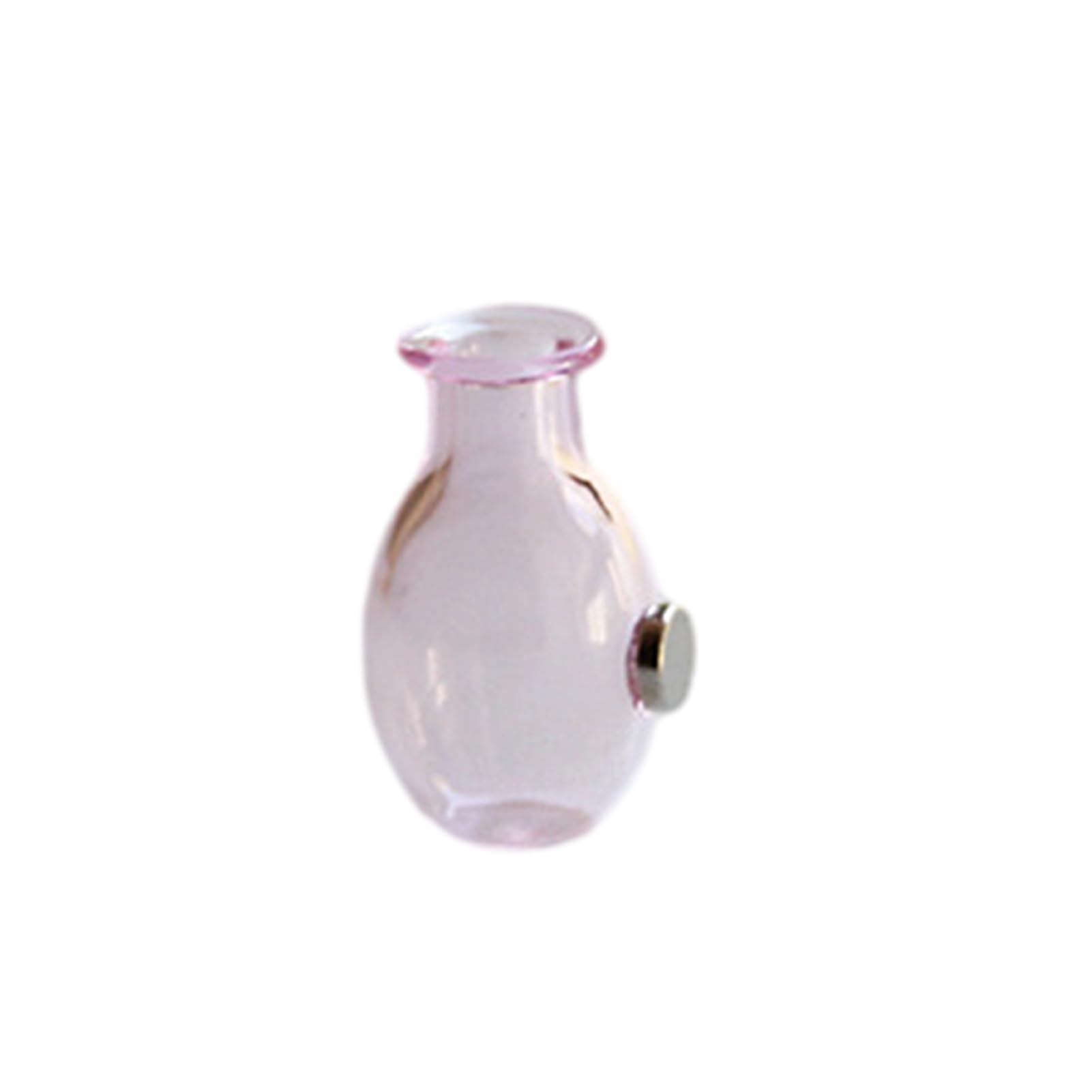 anwhriet Mini Glass Vase Refrigerator Magnet, 3D Decorative Flower Holder for Fridge, Aesthetic Kitchen Decor, Small Magnetic Plant Vase for Office Locker, 2.8cm x 1.7cm B