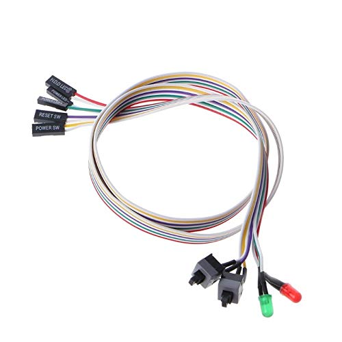 Davitu Terminals - PC Case Red Green LED Lamp ATX Power Supply Reset HDD Switch Lead 20" 634E