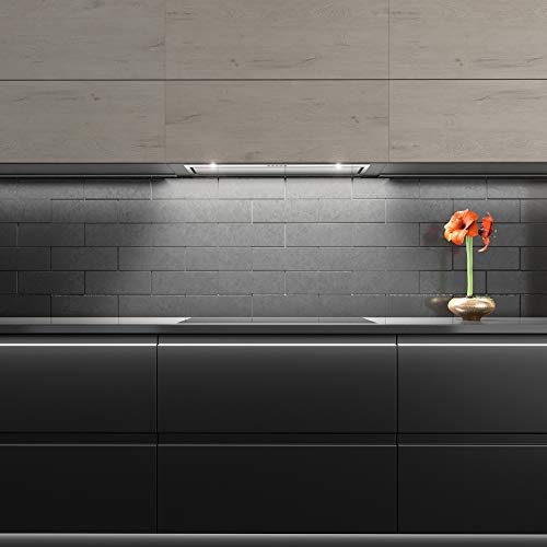 Futuro Futuro In/Under-Cabinet Range Hood 32" 940-Cfm | Insert-Liner | Wall Mount Stainless Steel Vent Hood | Contemporary Italian Exhaust Fan | Remote Control, Led, Ultra-Quiet, With Blower #TOP6