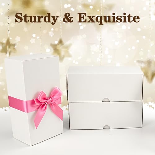 Image of WIFTREY 50 Pack 8x4x3 Small Shipping Boxes for Packing Small Business, White Corrugated Cardboard mailing Box for Shipping