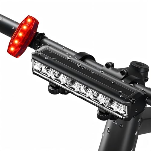 Bike Lights for Night Riding USB Rechargeable Front Rear Light Bicycle Headlight Set Aluminum Light IPX5 Waterproof Bike Headlight Taillight for Adult Kid Mountain MTB Off-Road Cycling