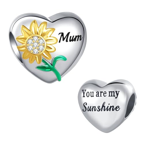 Abalorio de girasol calado con mensaje You are My Sunshine para abuela