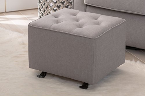 Delta Children Diamond Tufted Gliding Ottoman, French Grey #TOP1