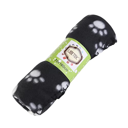 Couverture fleece pour chiens doux tapis lavable machine noir 3pcs