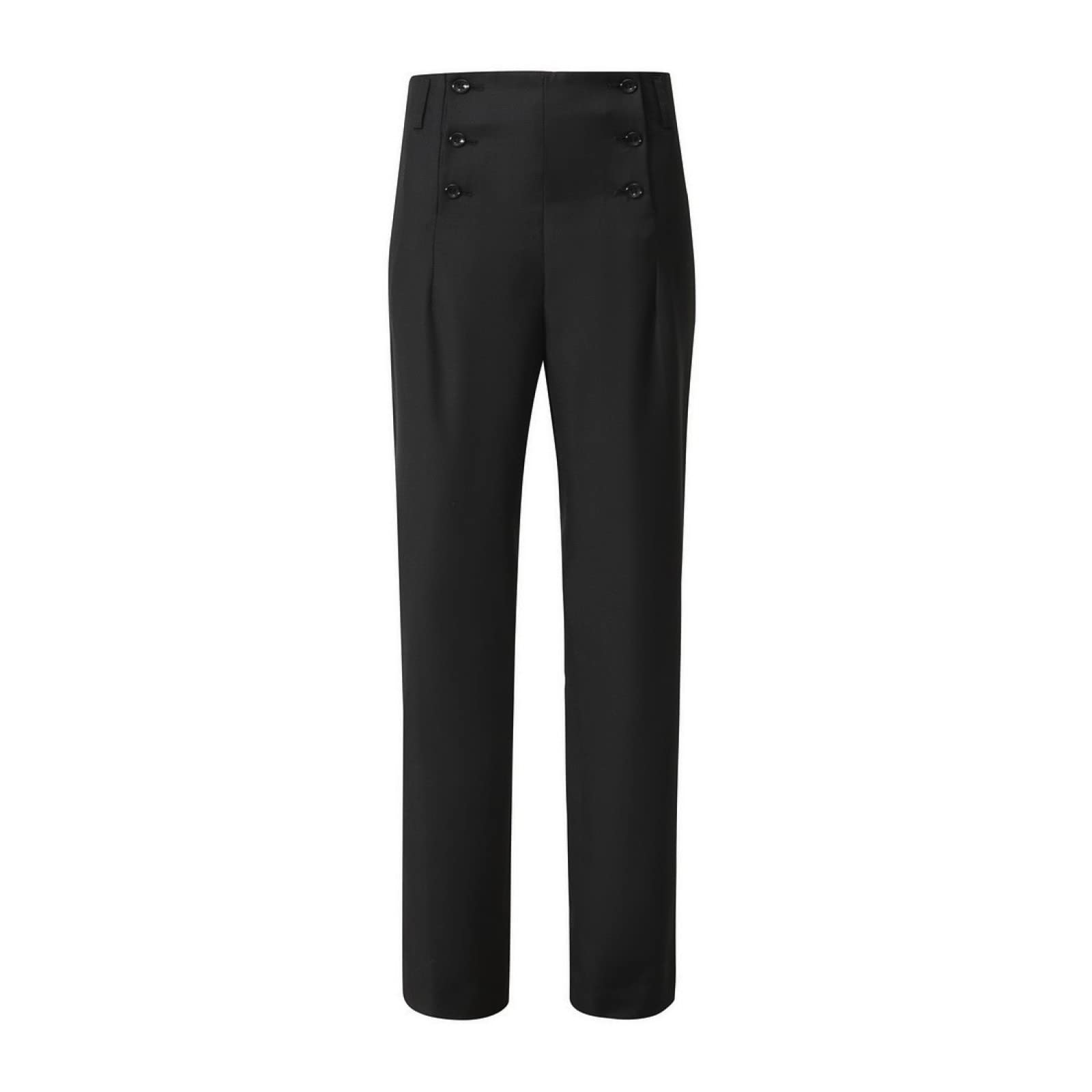 Men's Suit Pants Retro Solid Color Multi-Button Splicing Personality Fashion Versatile Basic Leisure Straight Trousers