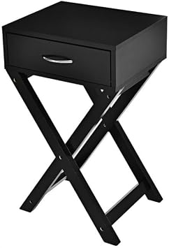 28x16x26 inch X-Shape 2-Drawer Modern Nightstand in Walnut Finish with Adjustable Height 55lb Weight Capacity Sleek Design