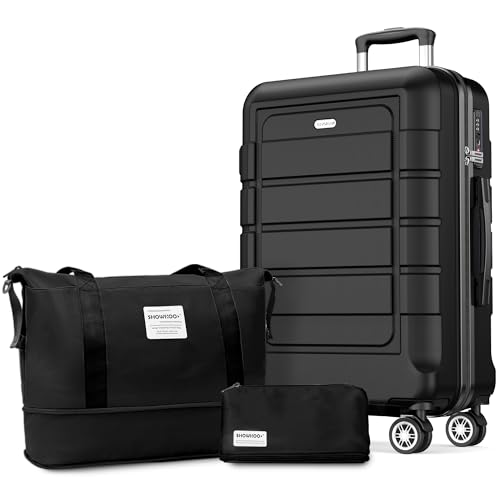 SHOWKOO Valigia Rigida Grande 77cm Trolley Bagaglio a Mano Ultra Leggero ABS+PC Espandibile Durevole...