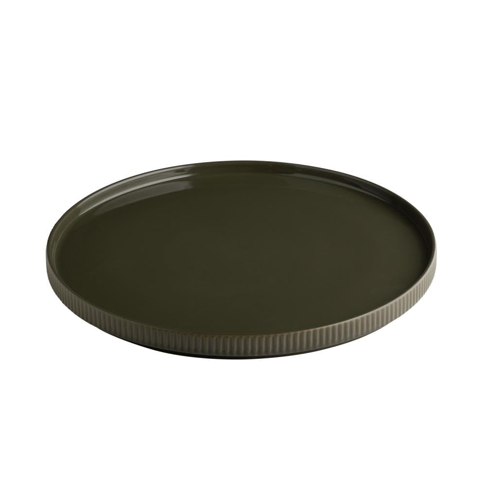 APS The Grid 19084 Plate Porcelain Mud Brown Diameter 32 cm