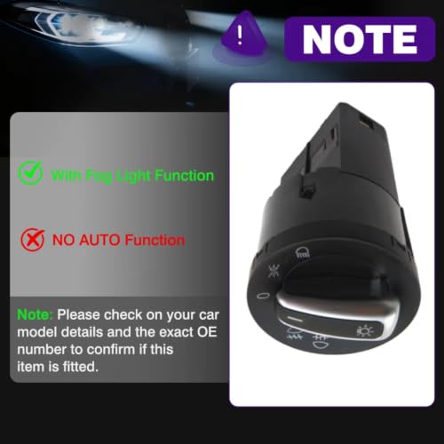 Interruptor de faros automáticos con control antiniebla para Passat y Beetle 3