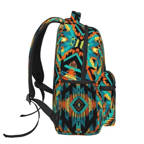 Mochila ligera con estampado azteca para hombre y mujer miniatura 3