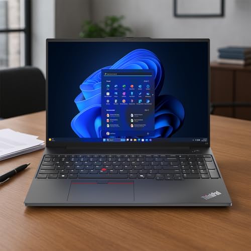 Image of Lenovo ThinkPad E16 Gen 2 Business Laptop, 16 inch FHD+, AMD Ryzen 7 7735U, 16GB DDR5 RAM, 1TB SSD, Fingerprint, Backlit Keyboard, HDMI, Wi-Fi 6, Windows 11 Pro, Black, w /Bundle