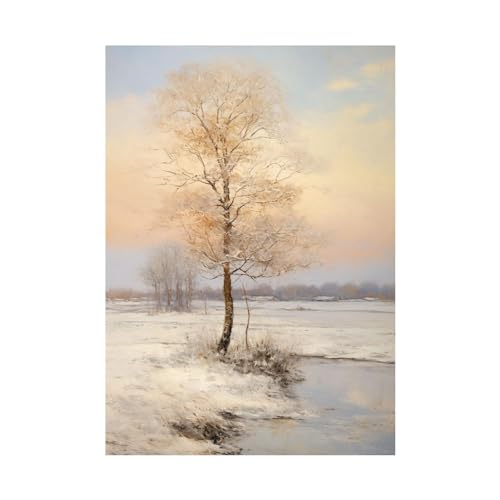 Impression decoration murale art de neige moderne toile 50x70cm