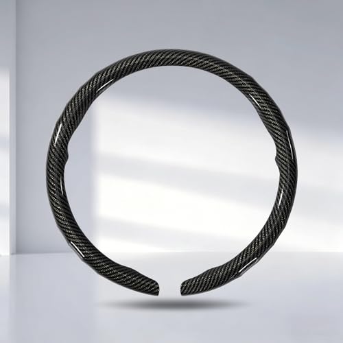 Car Steering Wheel Cover - Integrated Carbon Fiber Pattern Protective Sleeve with Hub Cap Anti-Slip Design - Fits 99% of Models Suitable for 14-16 Inch Sedans SUVs and Trucks Interior Accessories