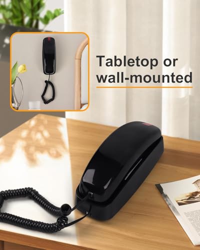 Image of 10 Pack Corded Wall Phone, Landline Phones for Seniors with Large Buttons, Office Desk Phone with Adjustable Loud Volume & Lighted Keypad, Durable Basic Design for Home, Black